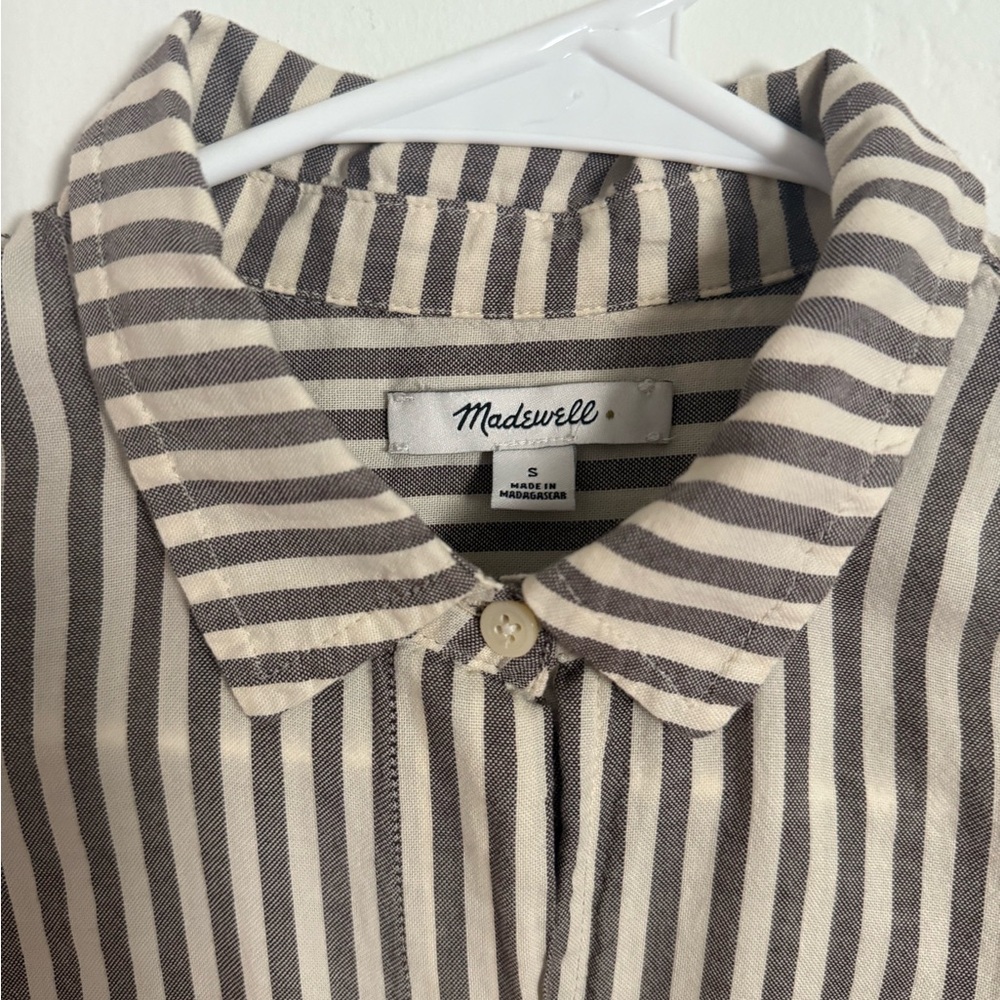 Madewell Black and Cream Striped Shirt